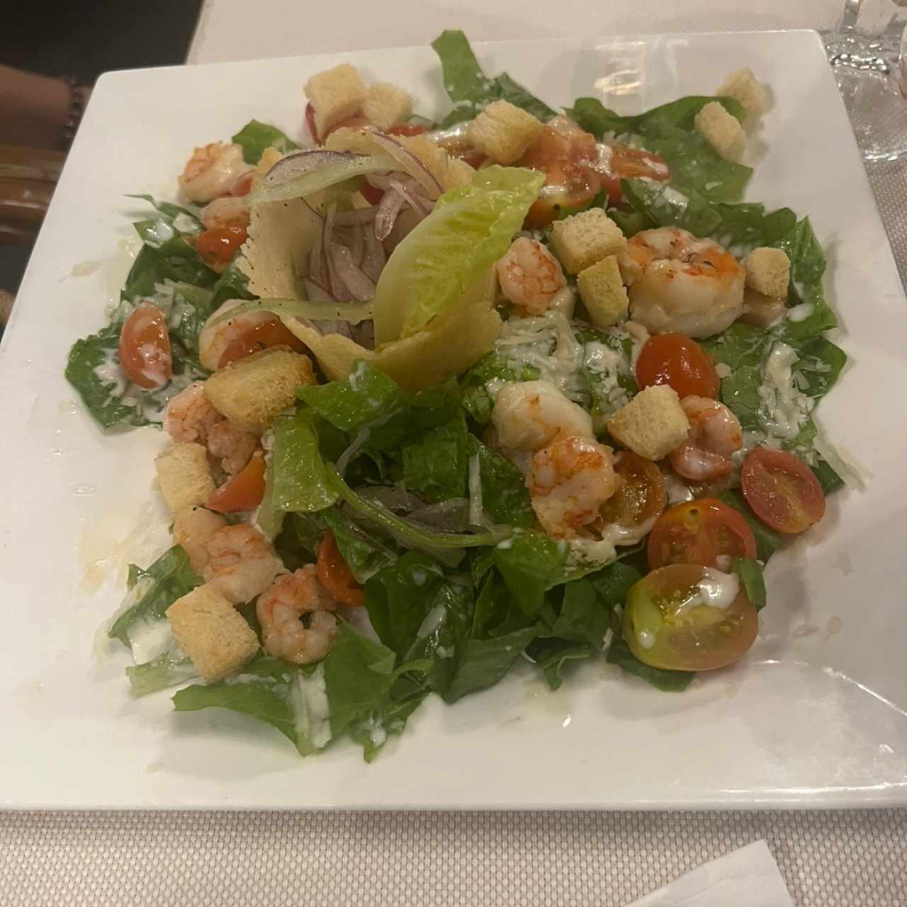 Ensalada Cesar con camarones 