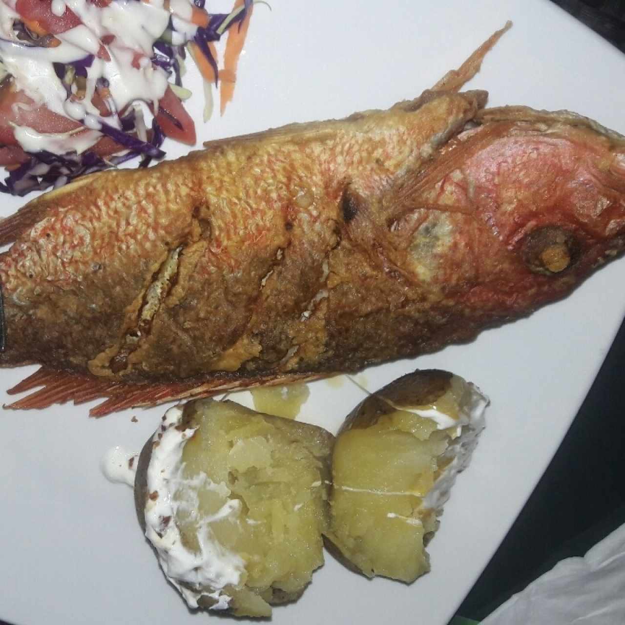 pargo rojo frito con papa