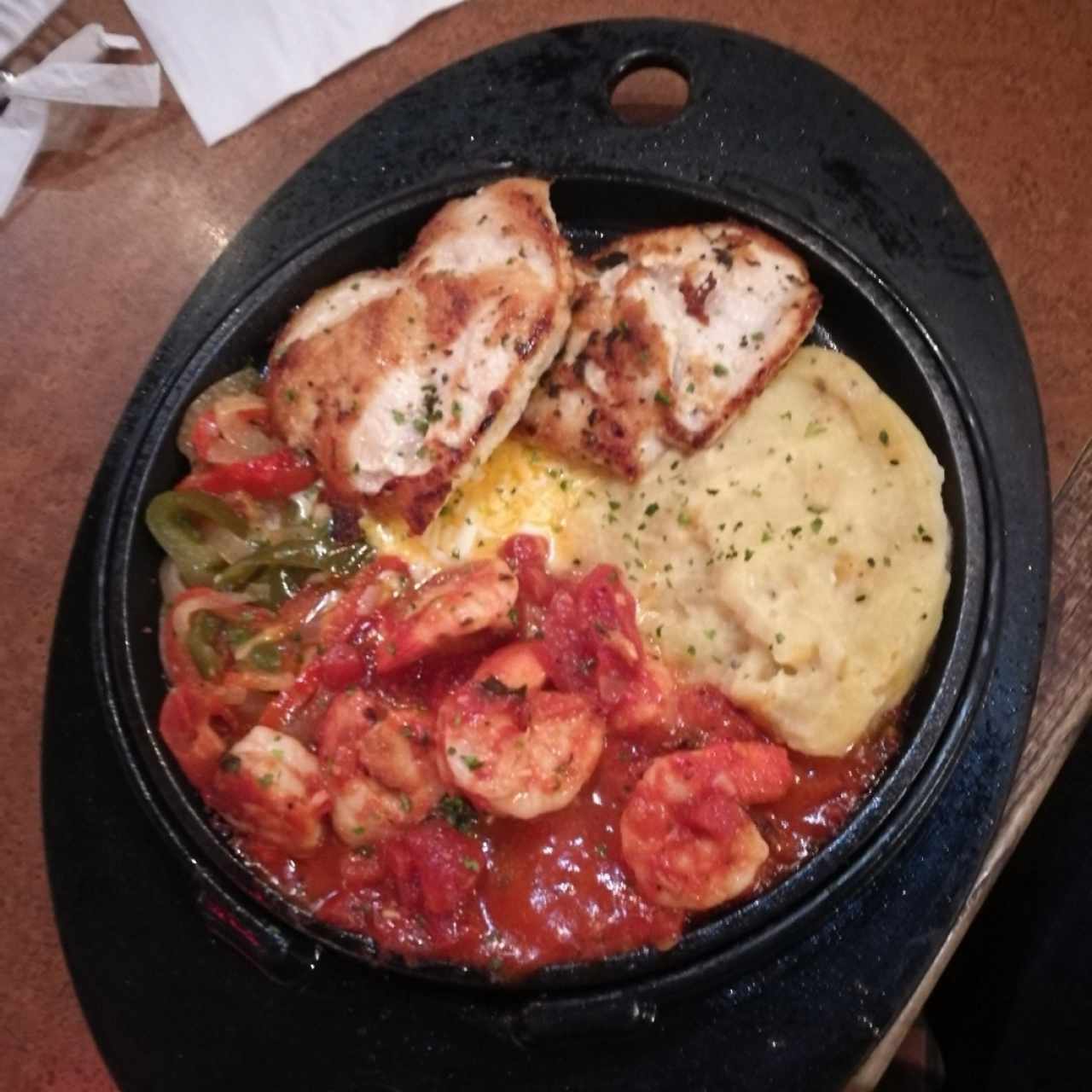 sizzling shrimps & chicken 