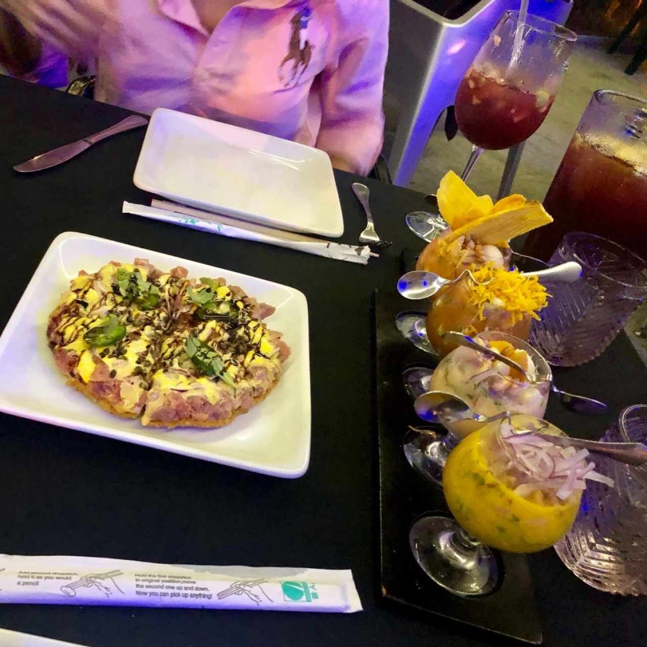 sushi pizza y degustacion de ceviches