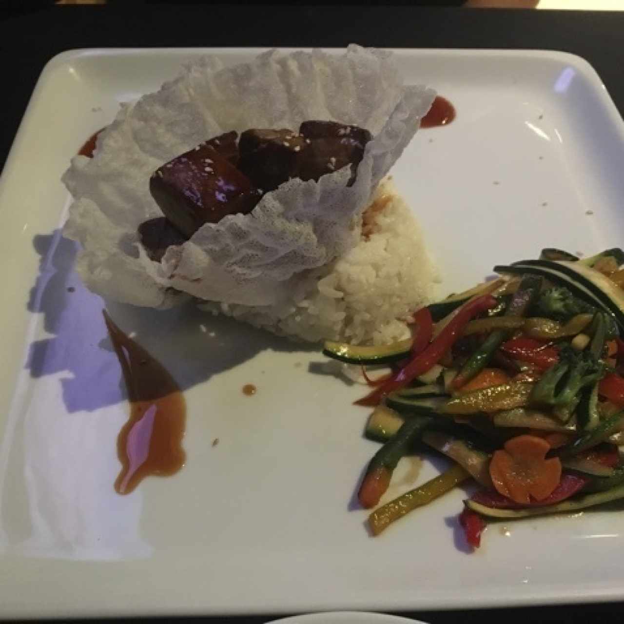 Salmón o atún teriyaki al grill