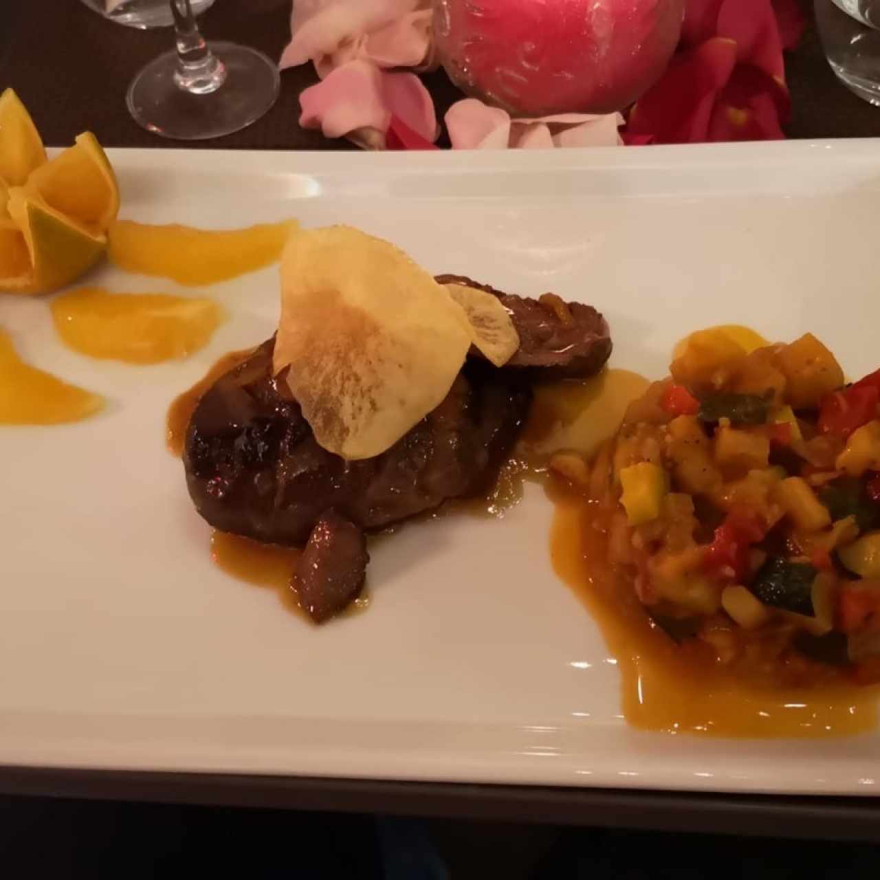 Pato a la Naranja y Ratatouille