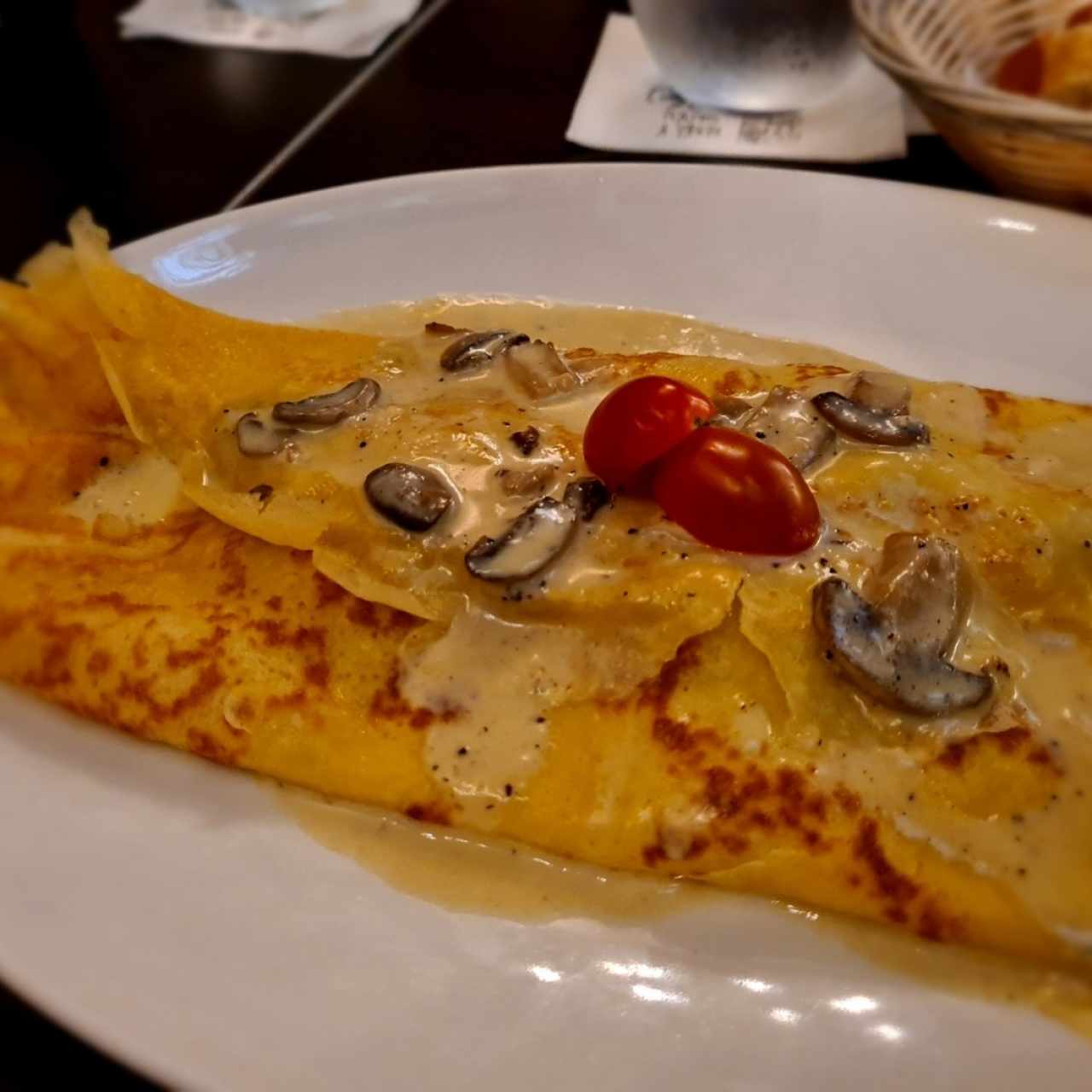 Crepes salées - Poulet et Champignons