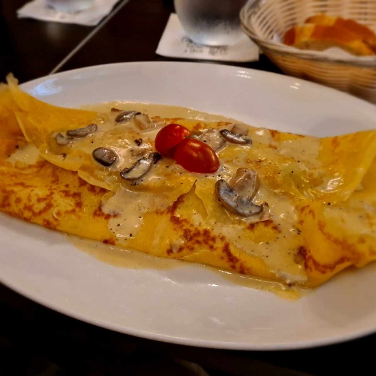 Crepes salées - Poulet et Champignons