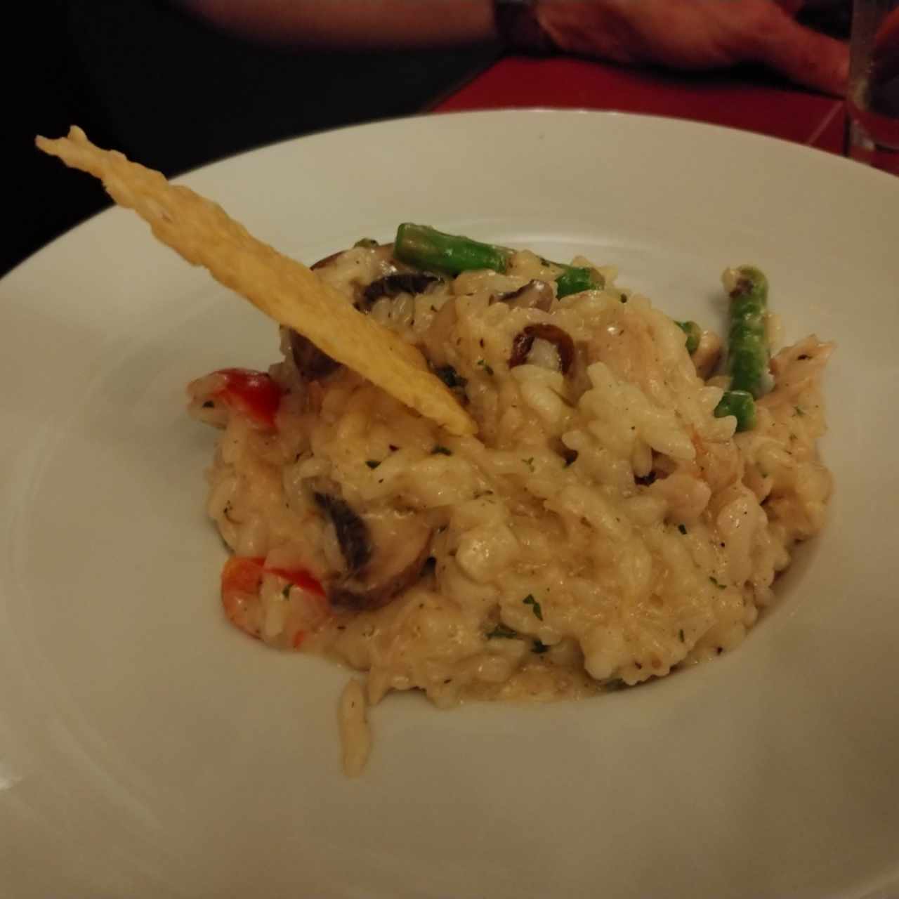 Risotto de poulet et champignons portobello et asperges