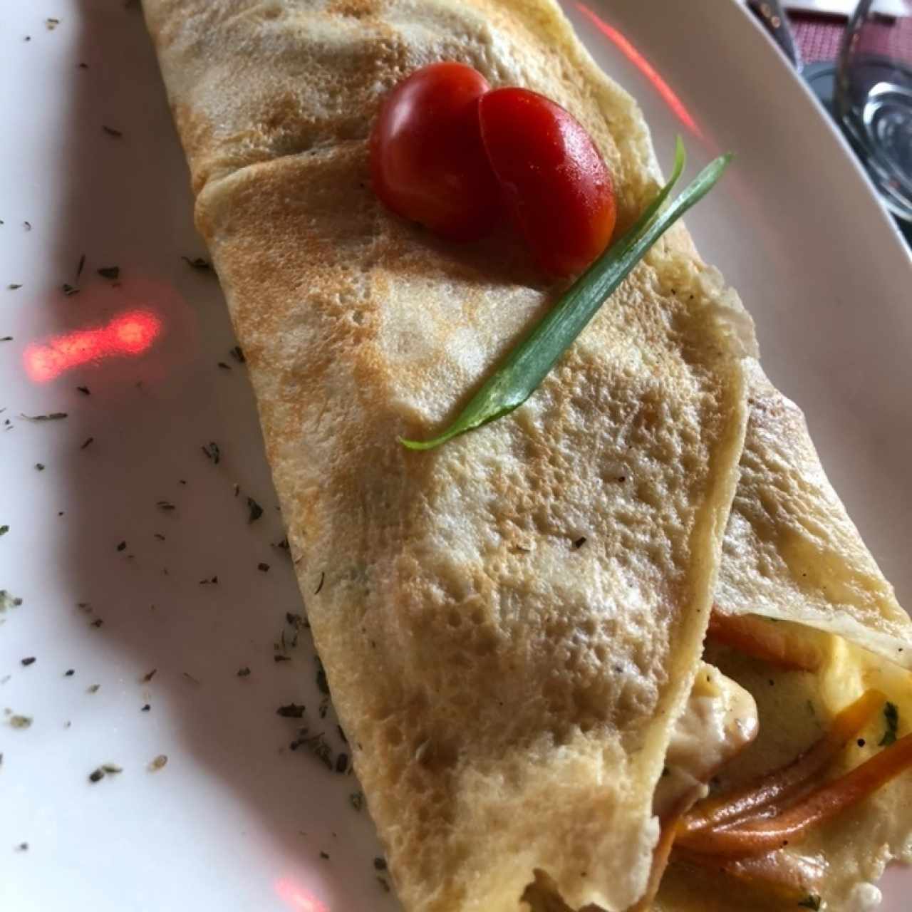 crepe de pollo y vegetales