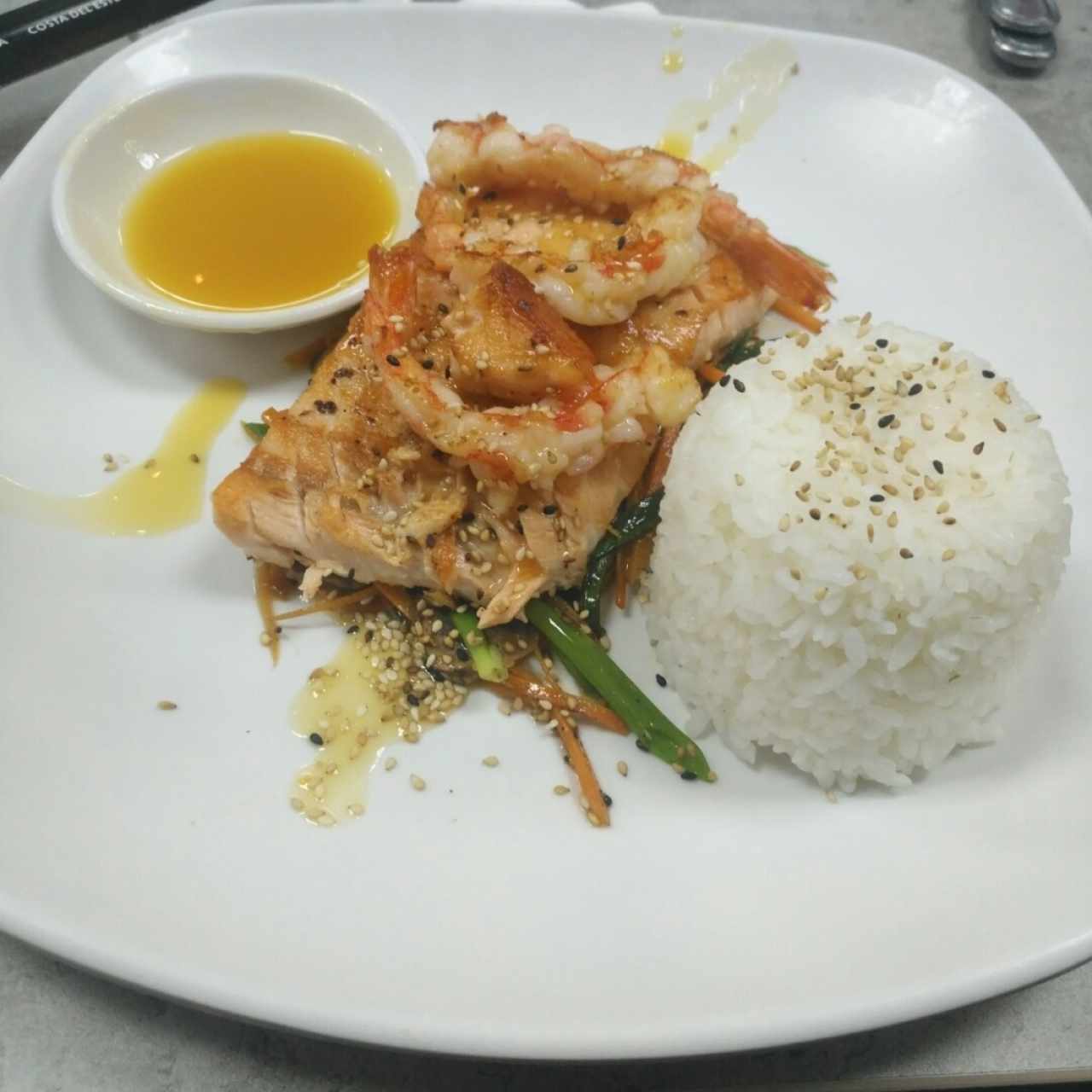 salmon y arroz