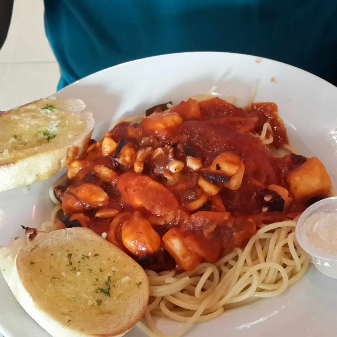 spaguetti con mariscos