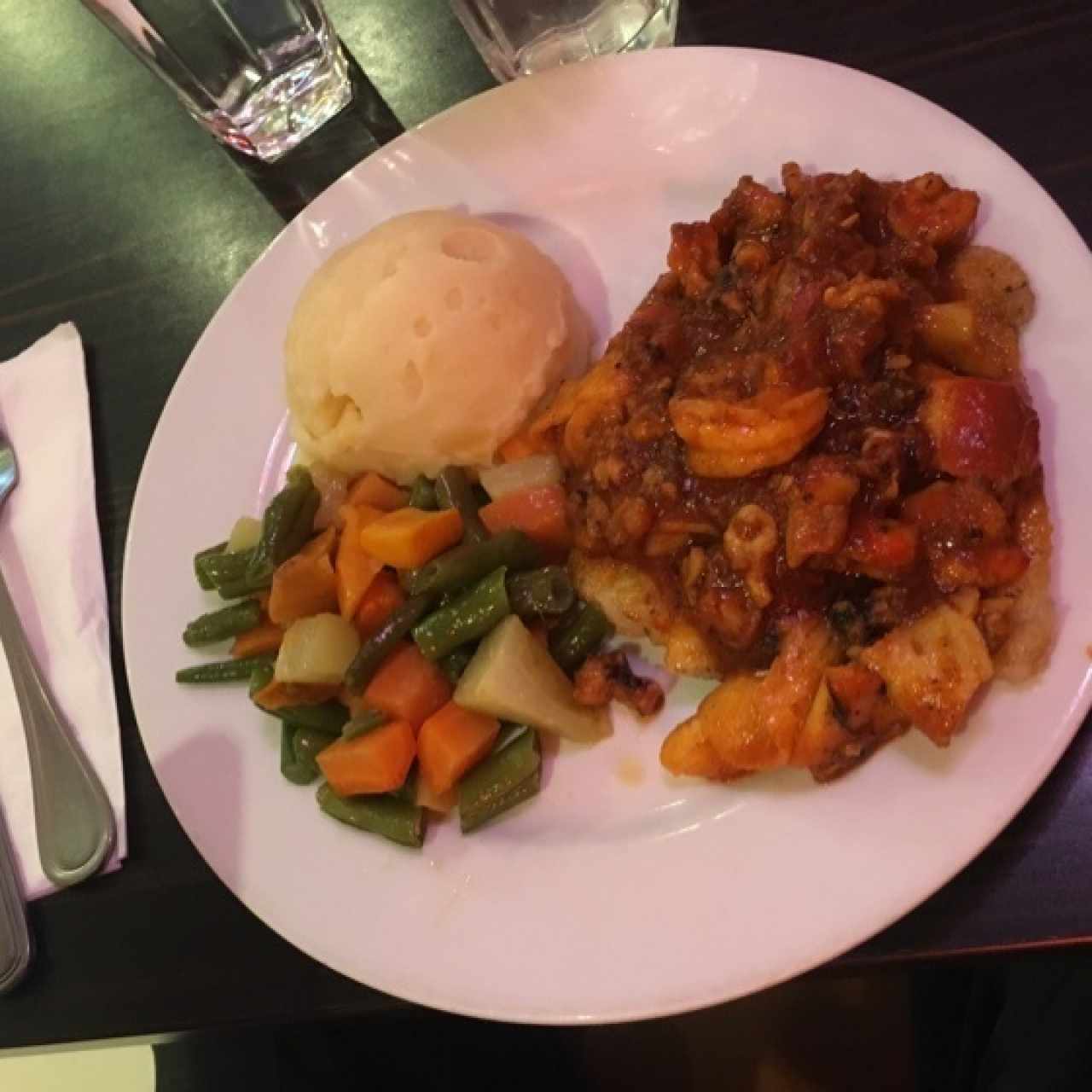 Filete de Corvina con Mariscos