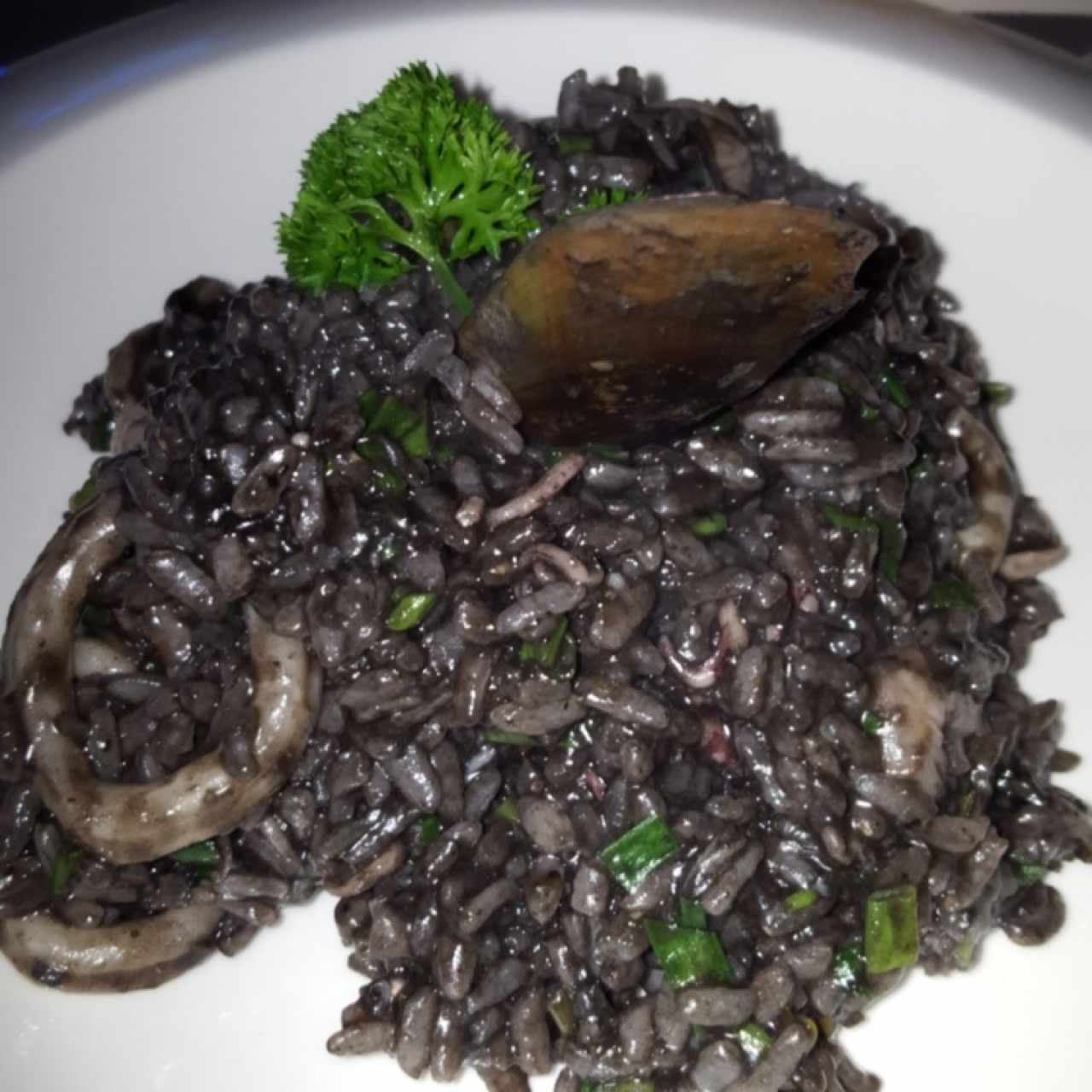 Risotto Negro con Mariscos