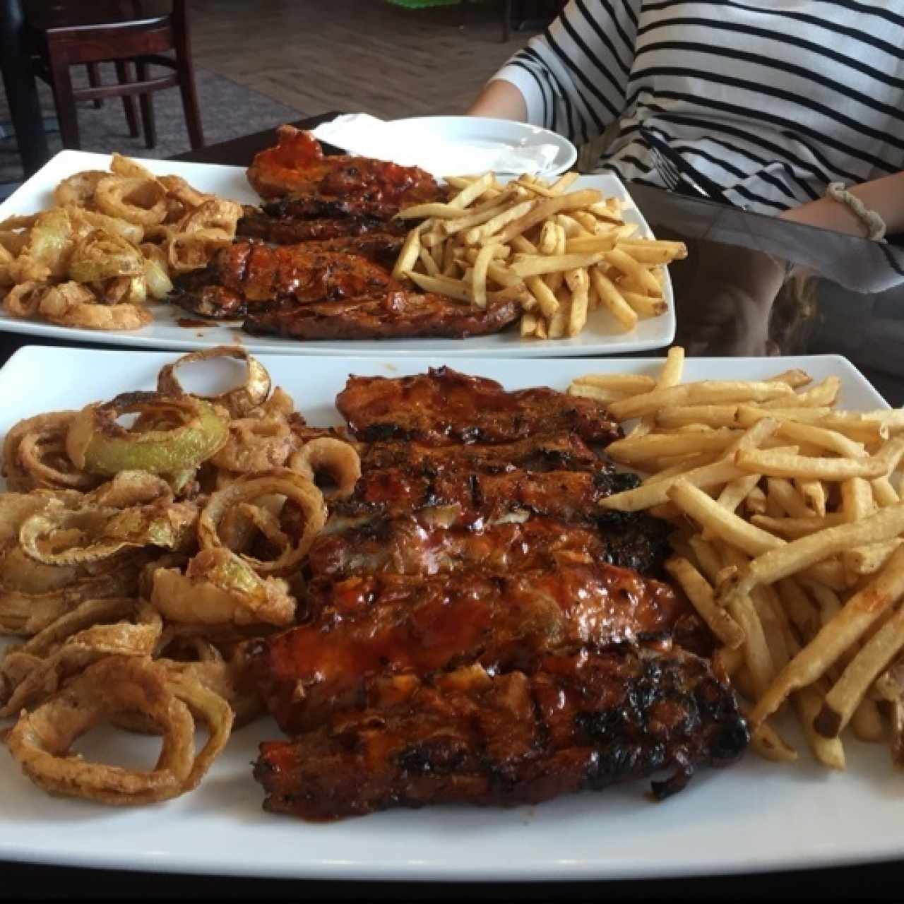 short ribs, onion rings, & fries! 