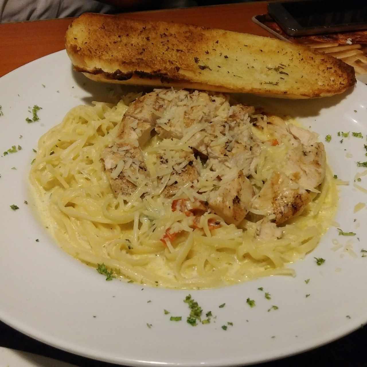 Chicken Alfredo.