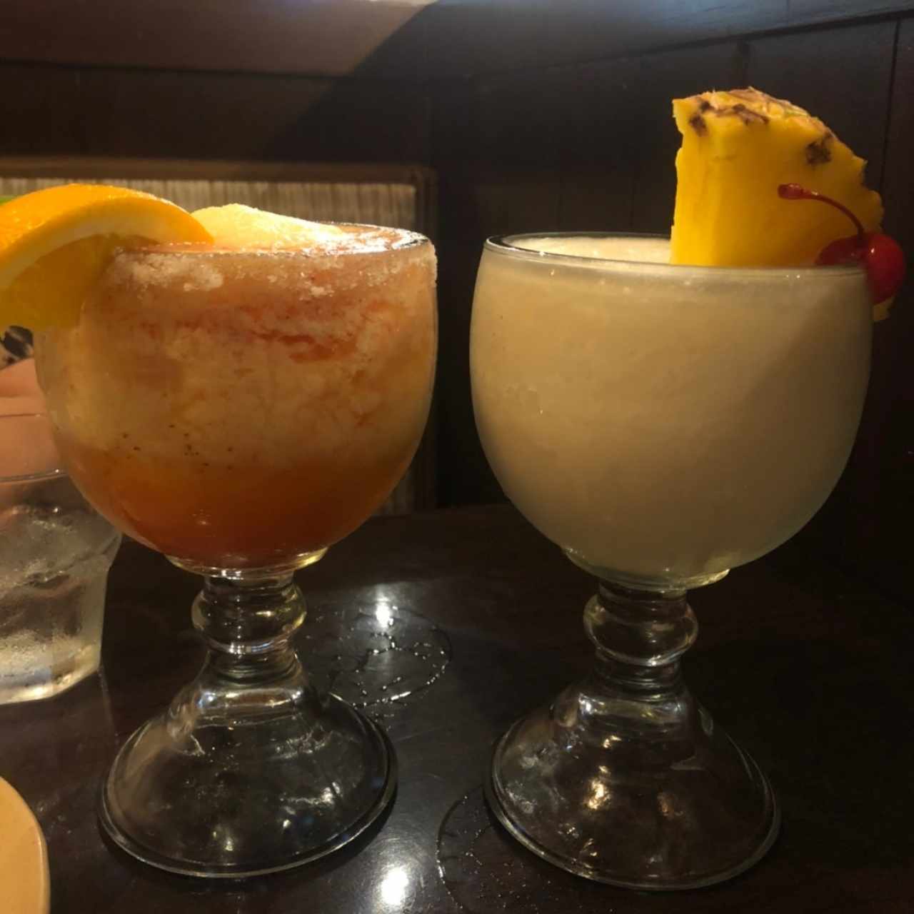 Strawberry/mango margarita & piña colada