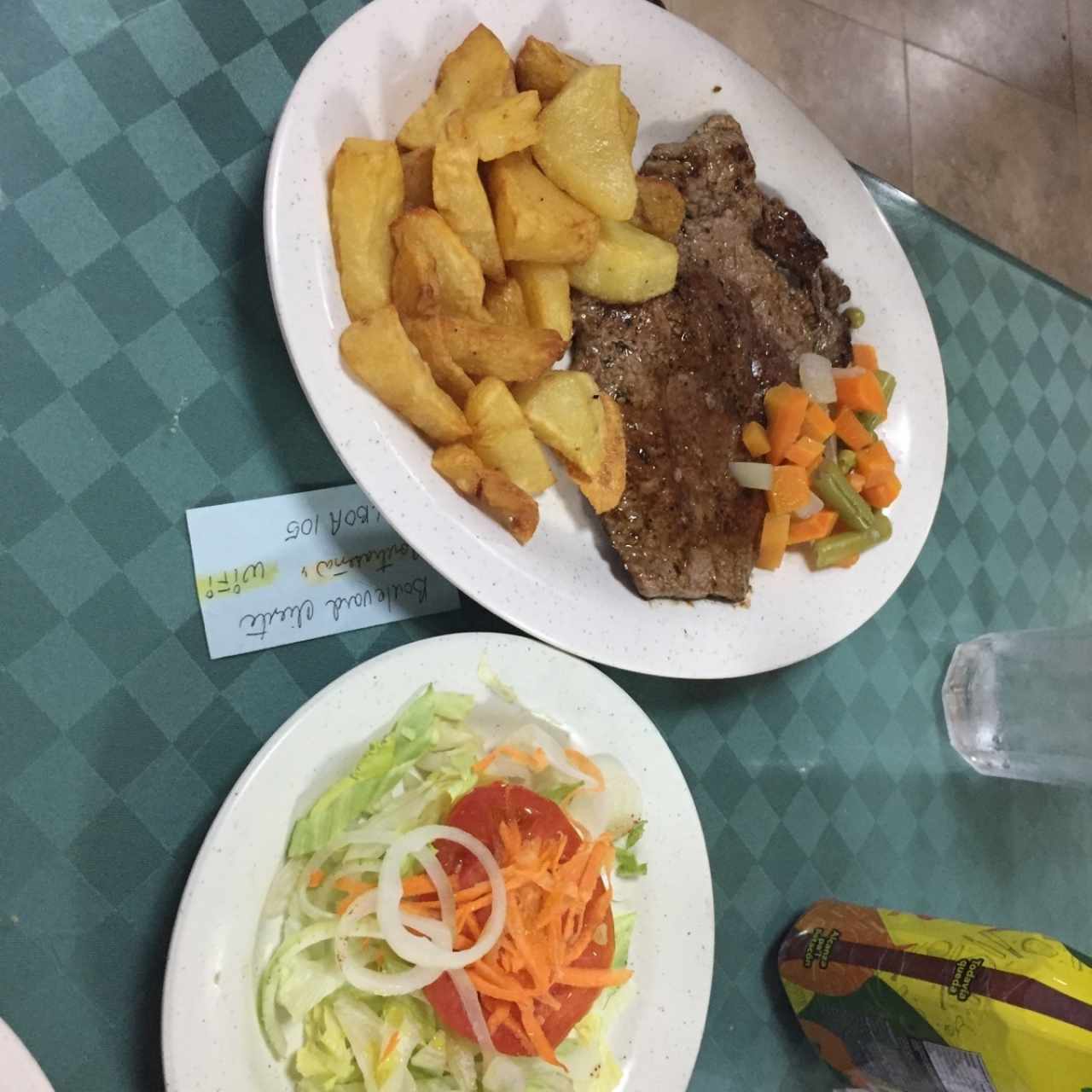 churrasco con papitas