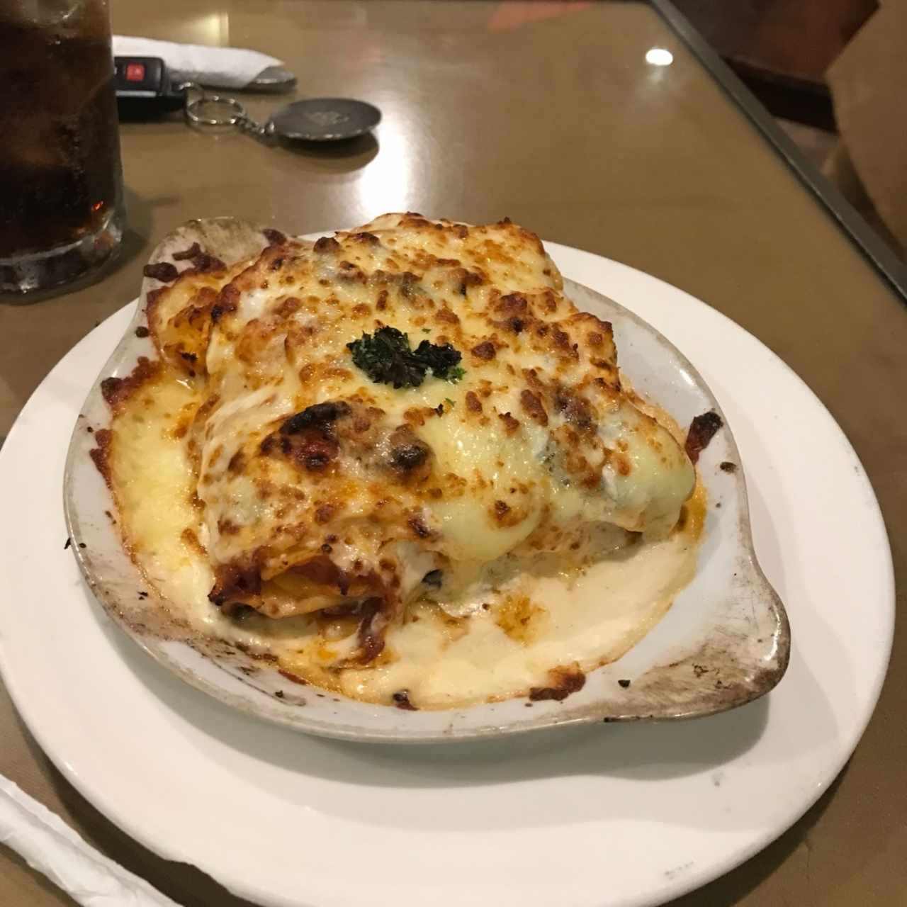 lasaña de pollo gratinada