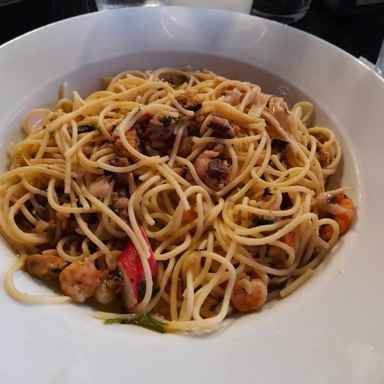 spaguettis con mariscos