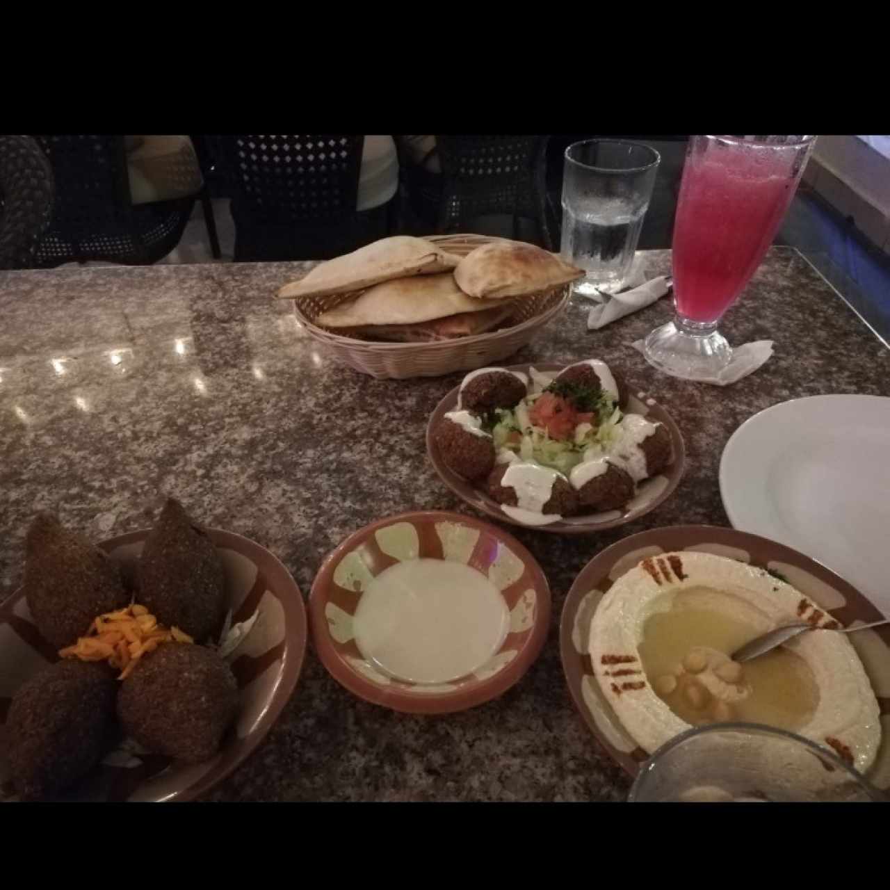 kebab, humus