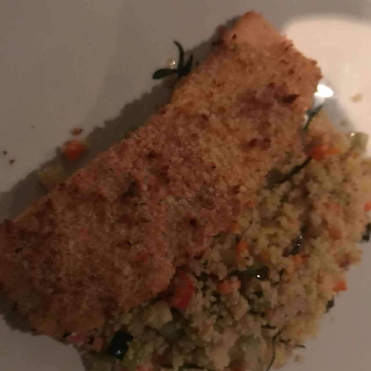 Salmon al romero con cous cous