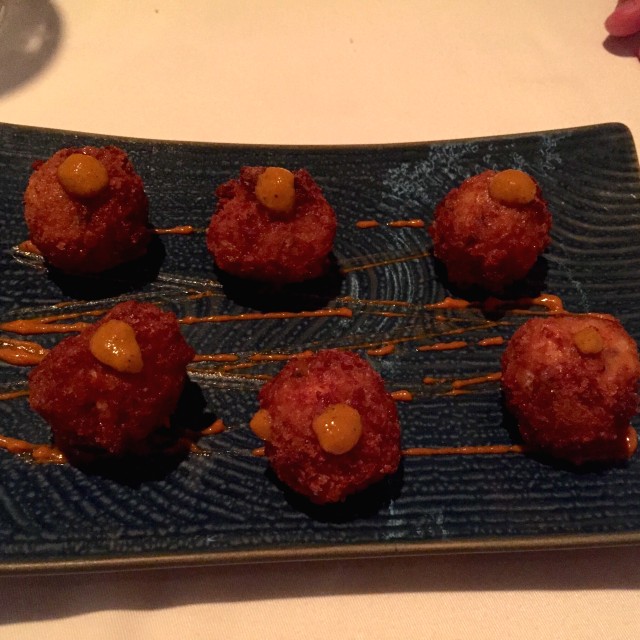 Croquetas de coco y pulpo