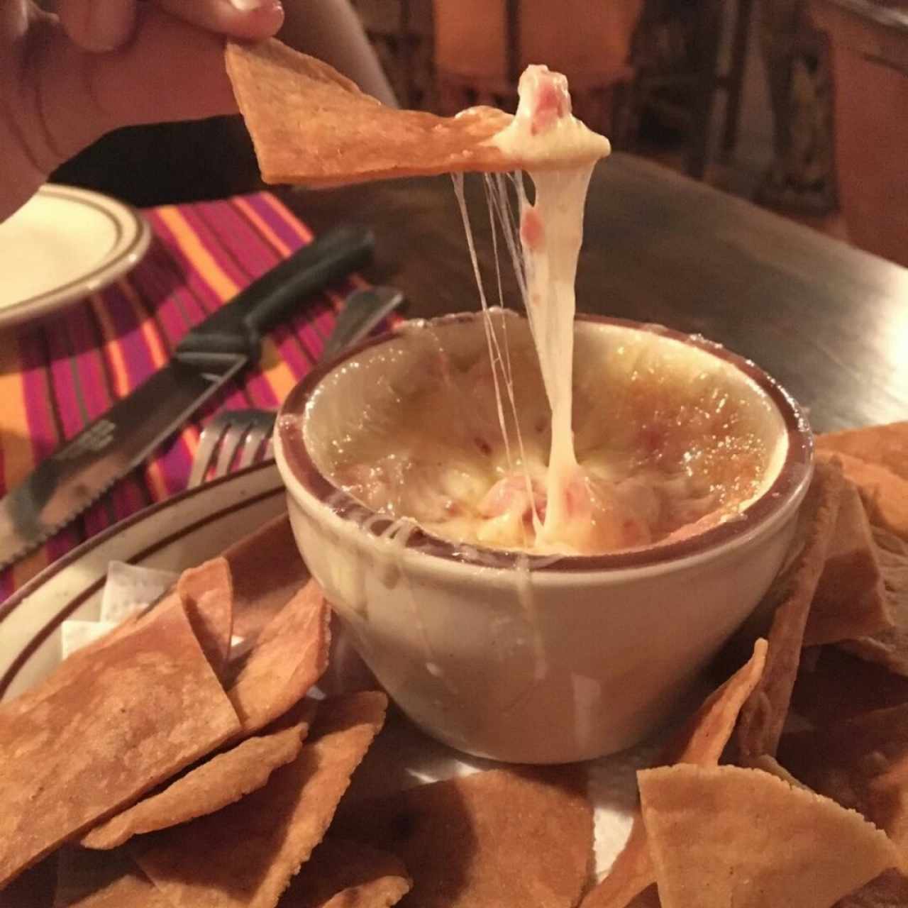 Queso fundido: con chorizo o champiñones