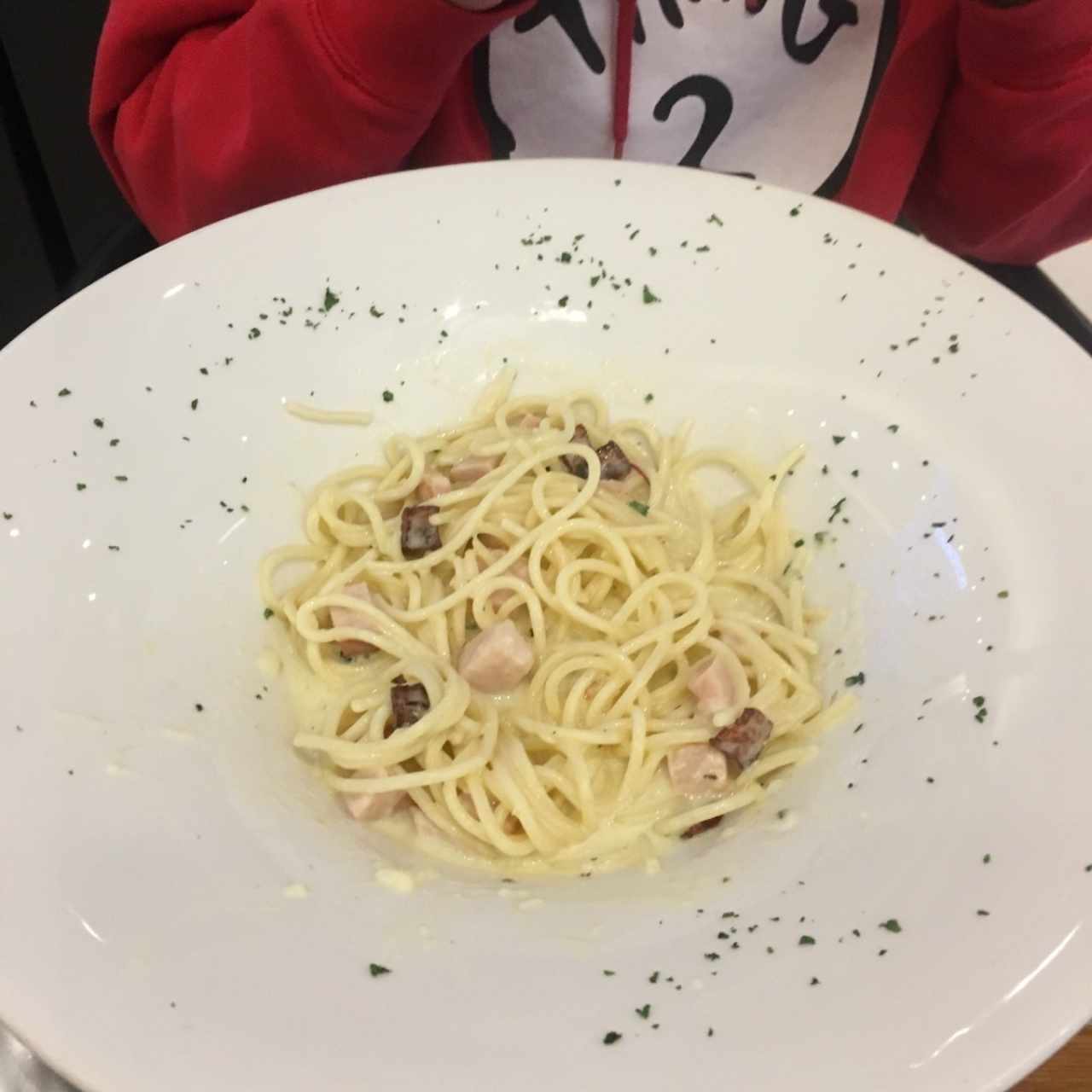 carbonara con pavo