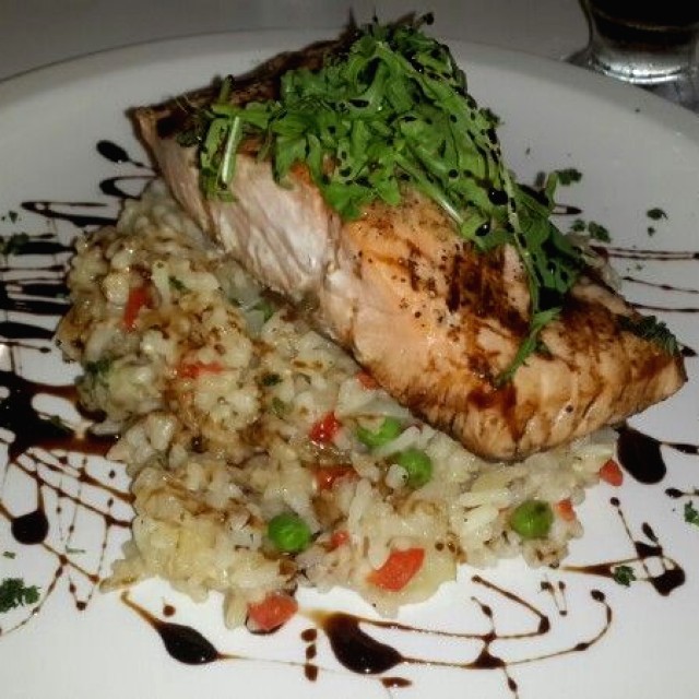 Salmon con Risotto de Lentejas