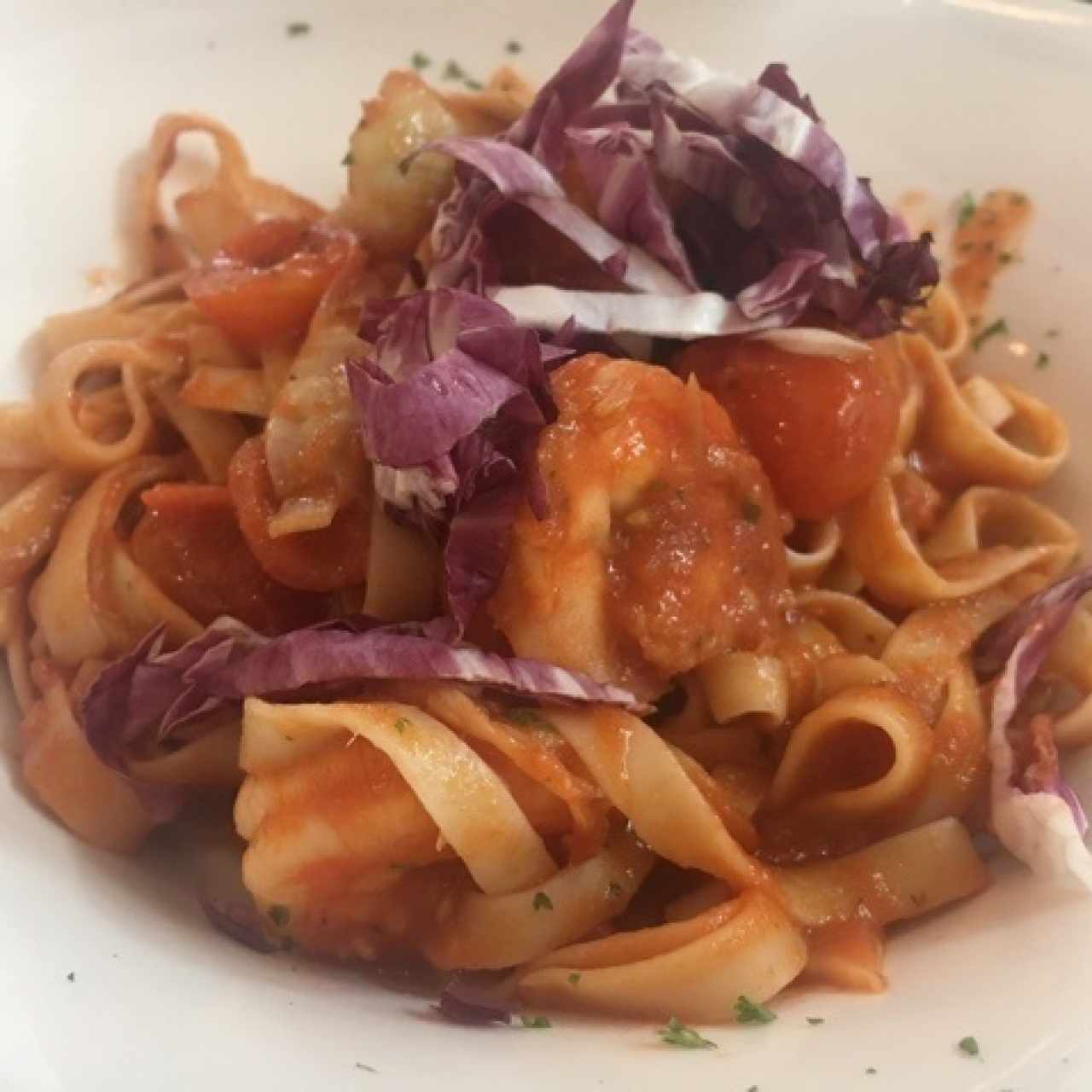 fettuccine con Langostinos