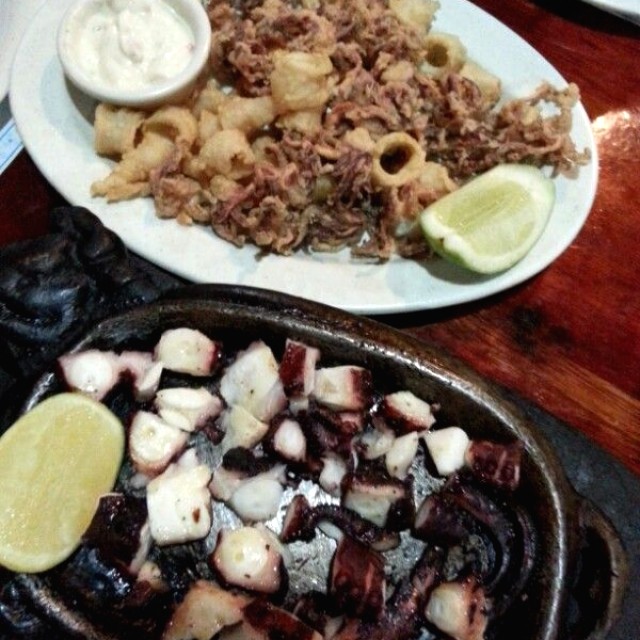 Arañitas y pulpo al carbón