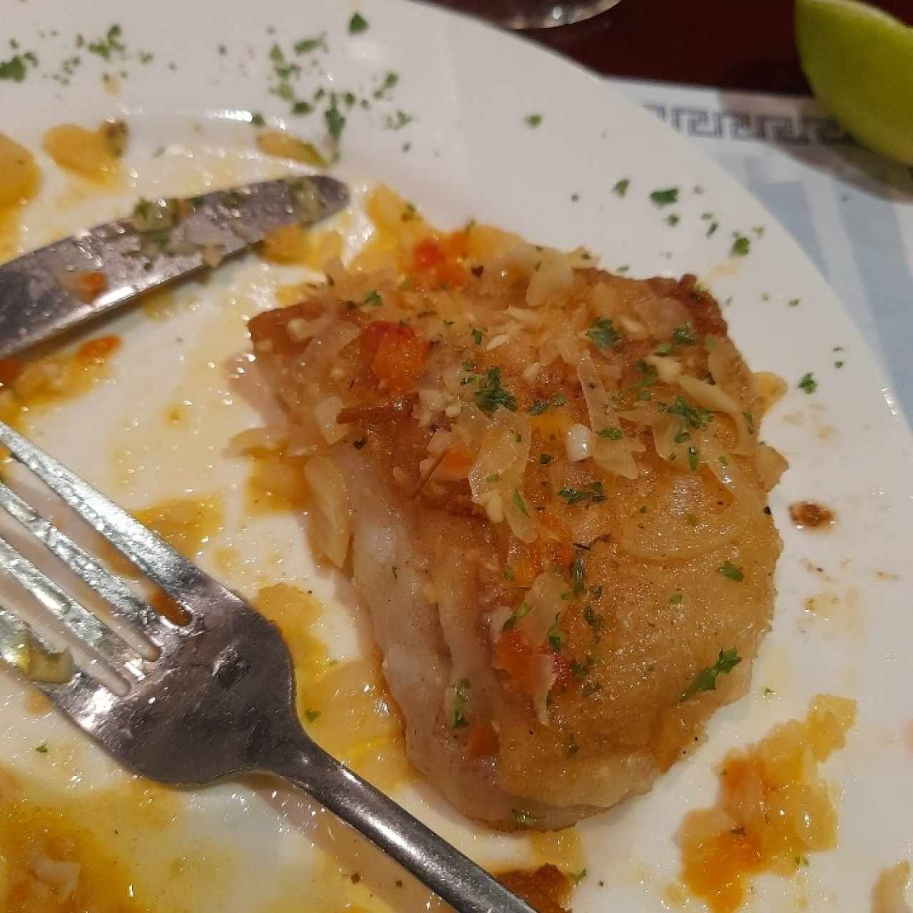 Filete de Corvina al Ajillo