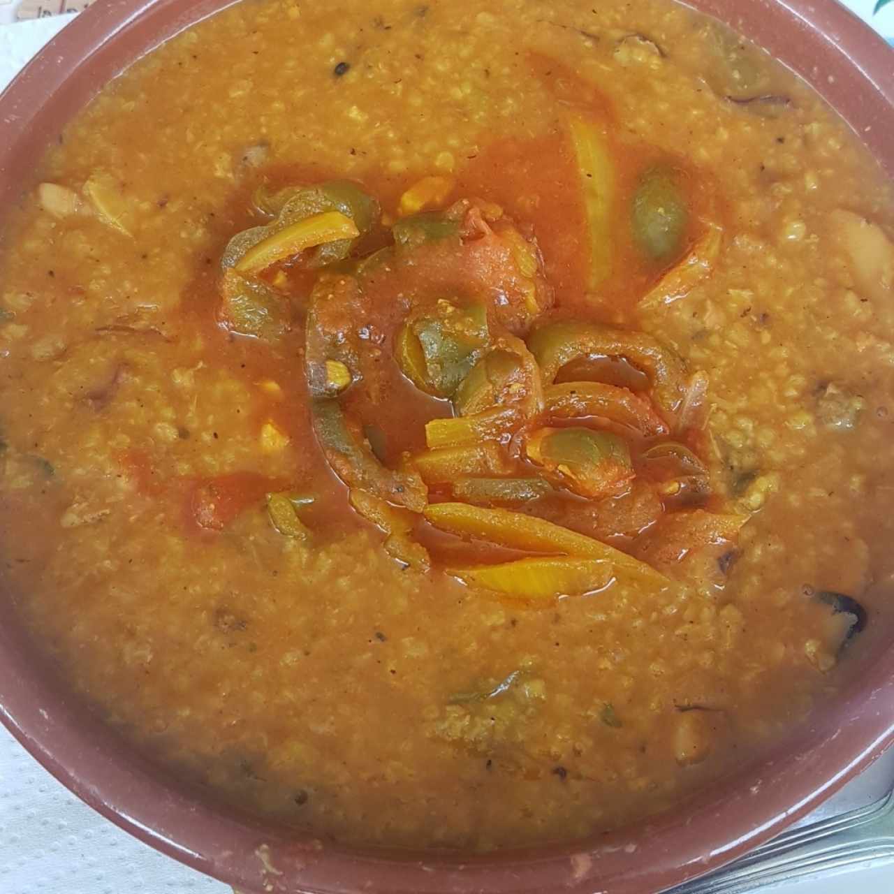 Guacho de Mariscos Tableño con Sofrito Criollo