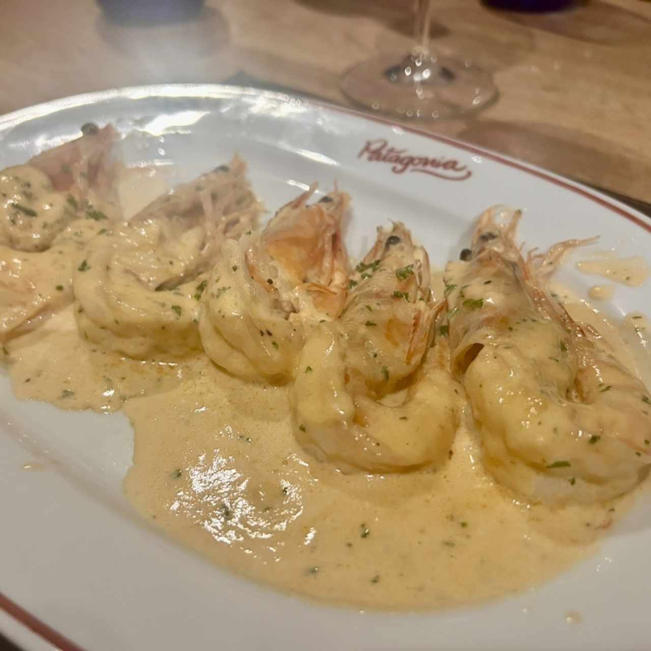 Langostinos a la Crema con Coñac