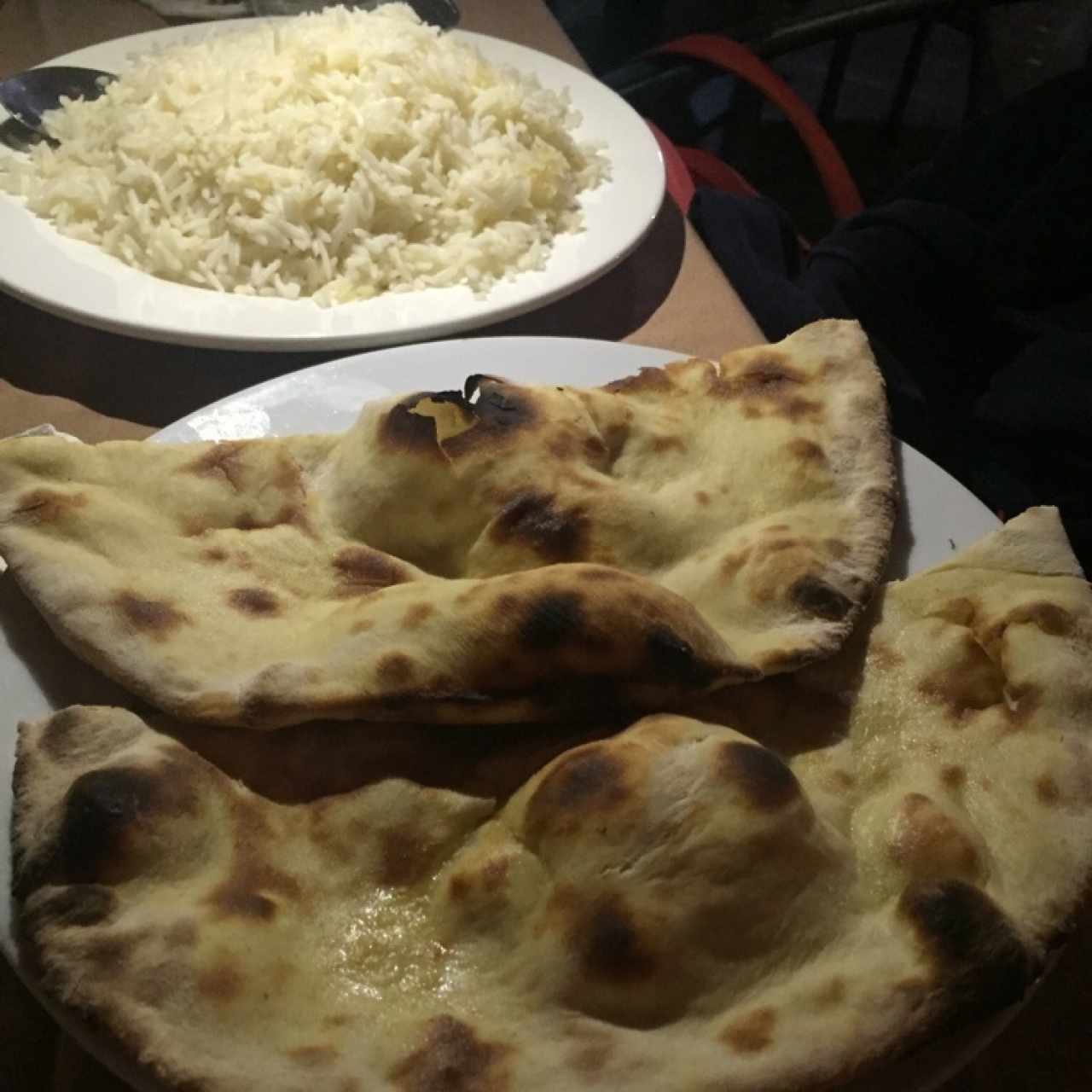 Arroz basmati y naan