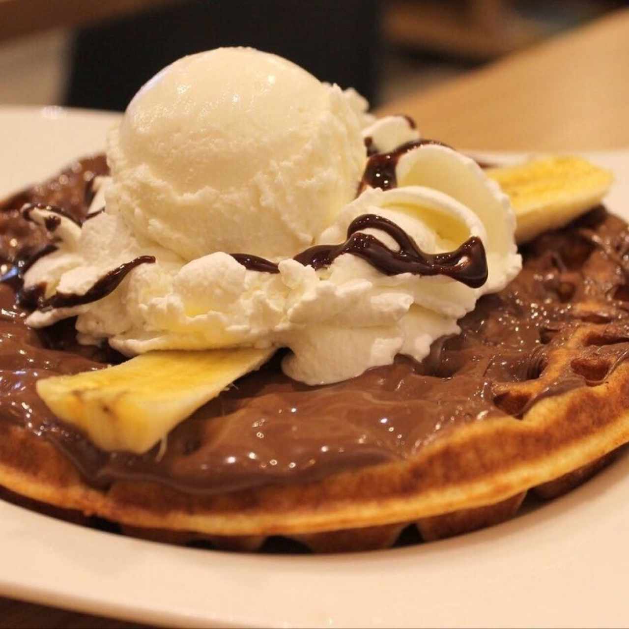 Waffle Sencillo con Helado