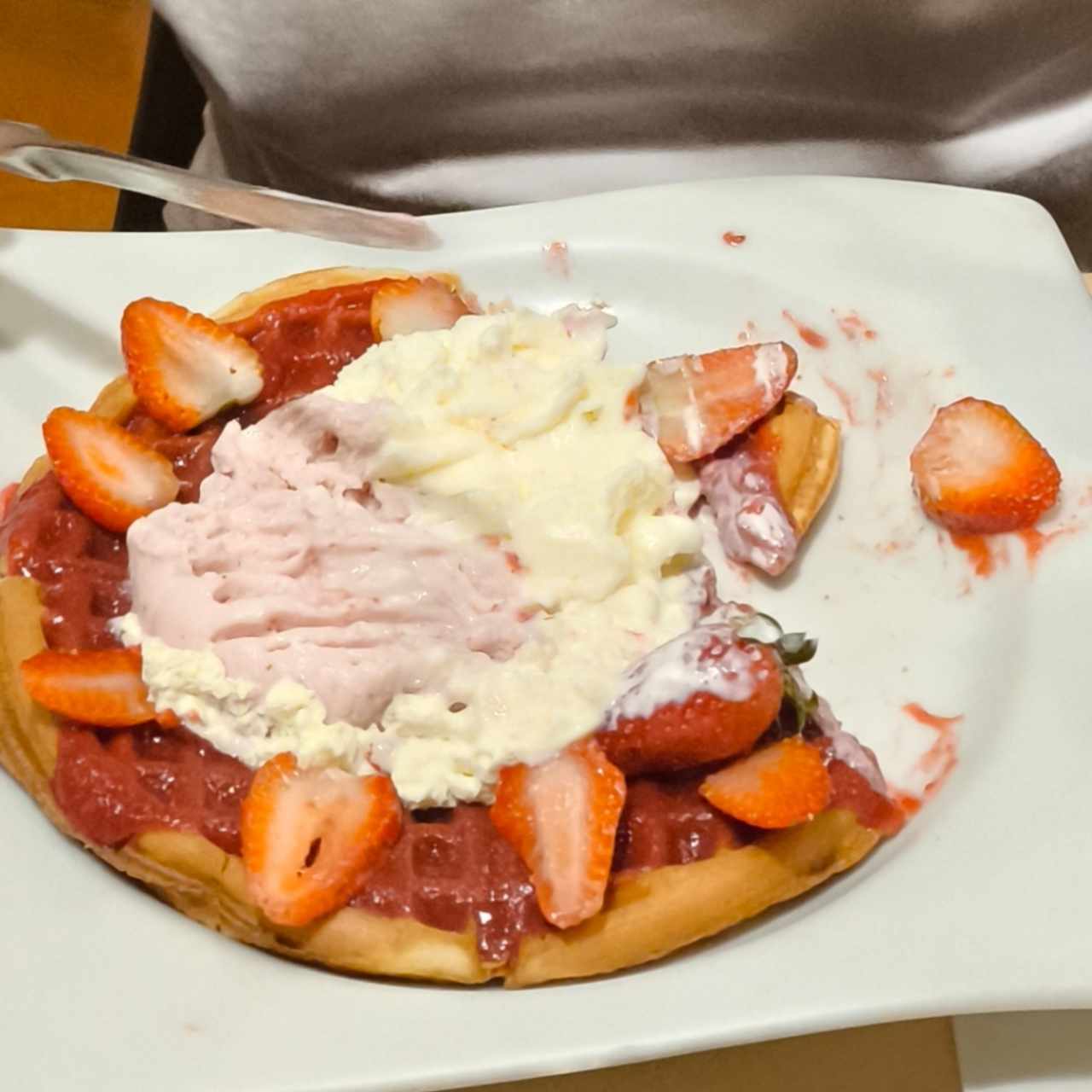 waffle tentación de fresas 