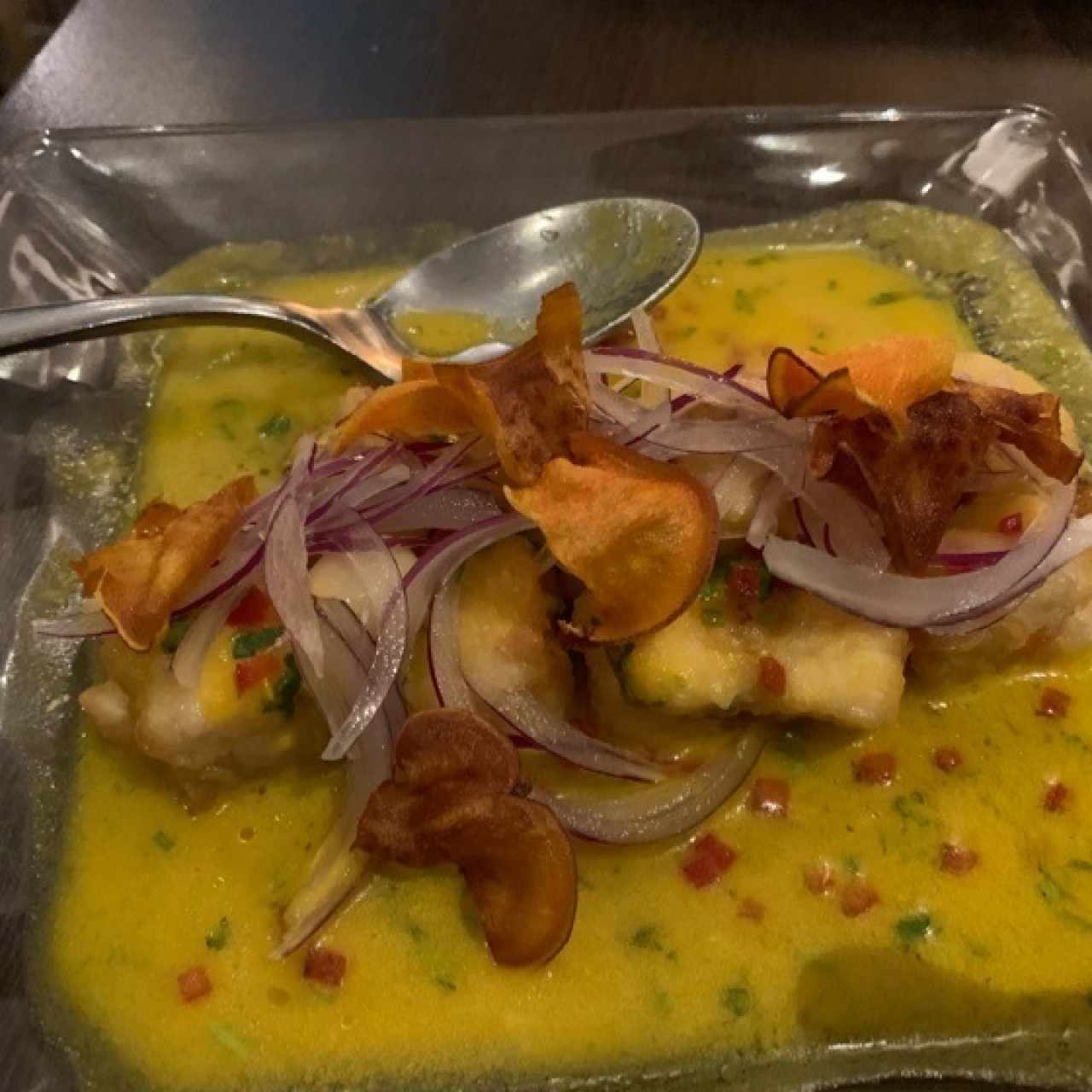 ceviche de corvina Frito