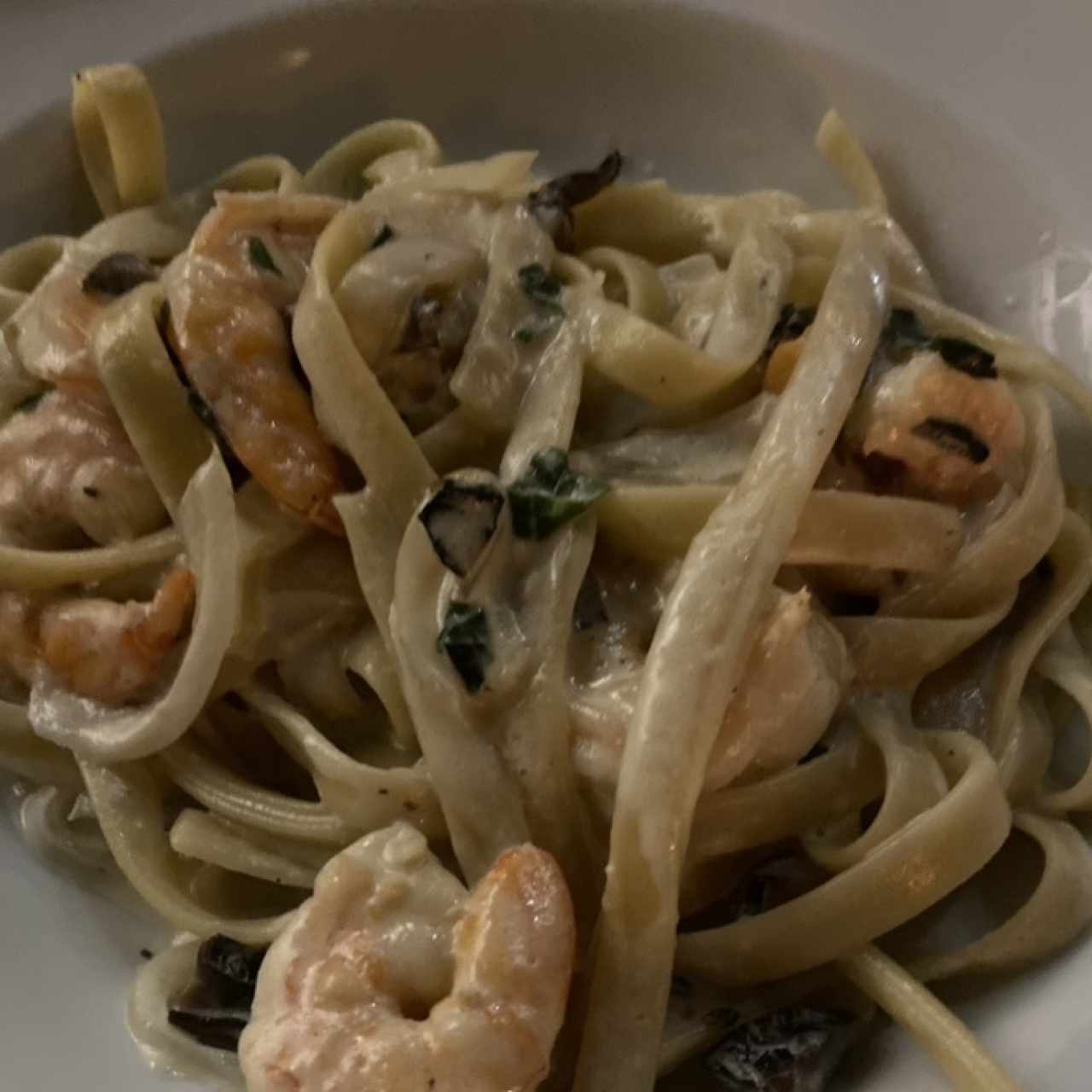 Pastas - Fettuccine con camarones