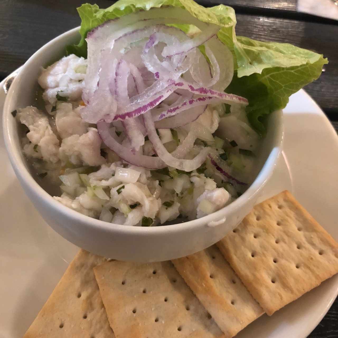 Ceviche de corvina. Fresco delicioso 