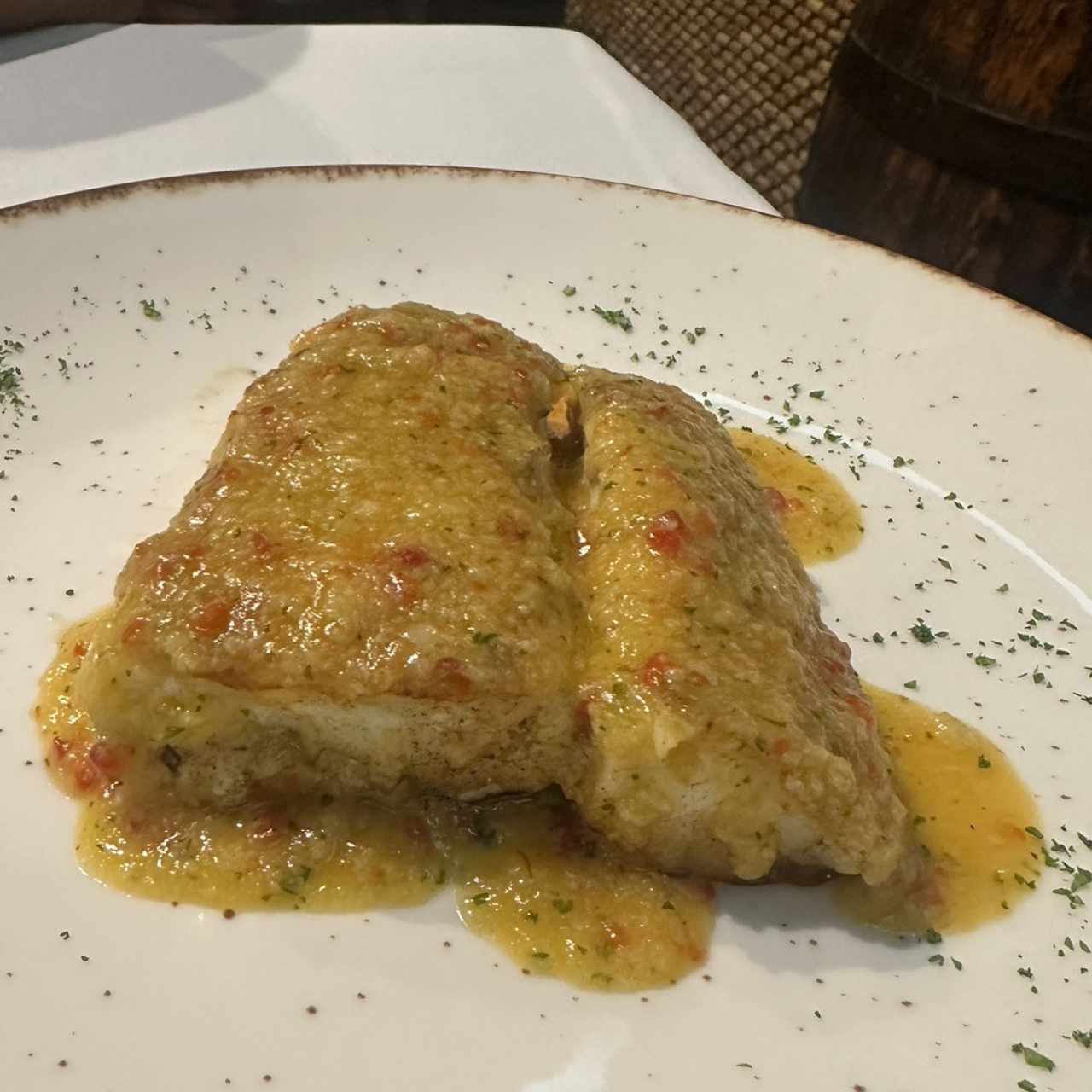 Corvina al ajillo