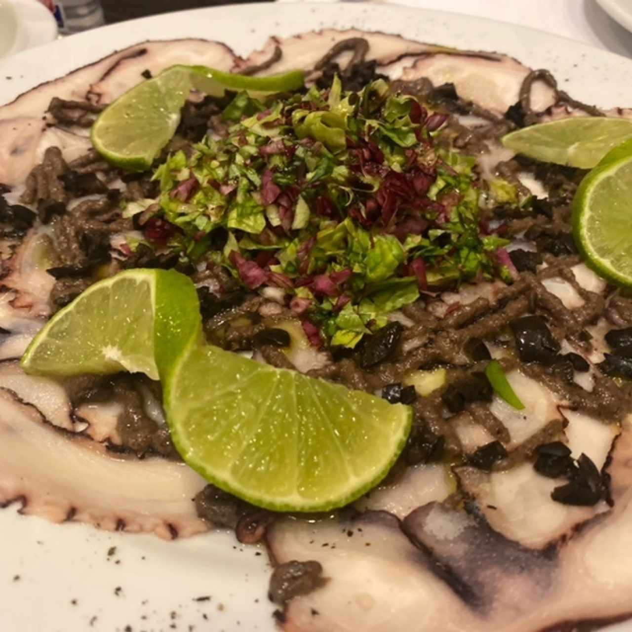 Carpaccio di Polpo alla Crema di Olive