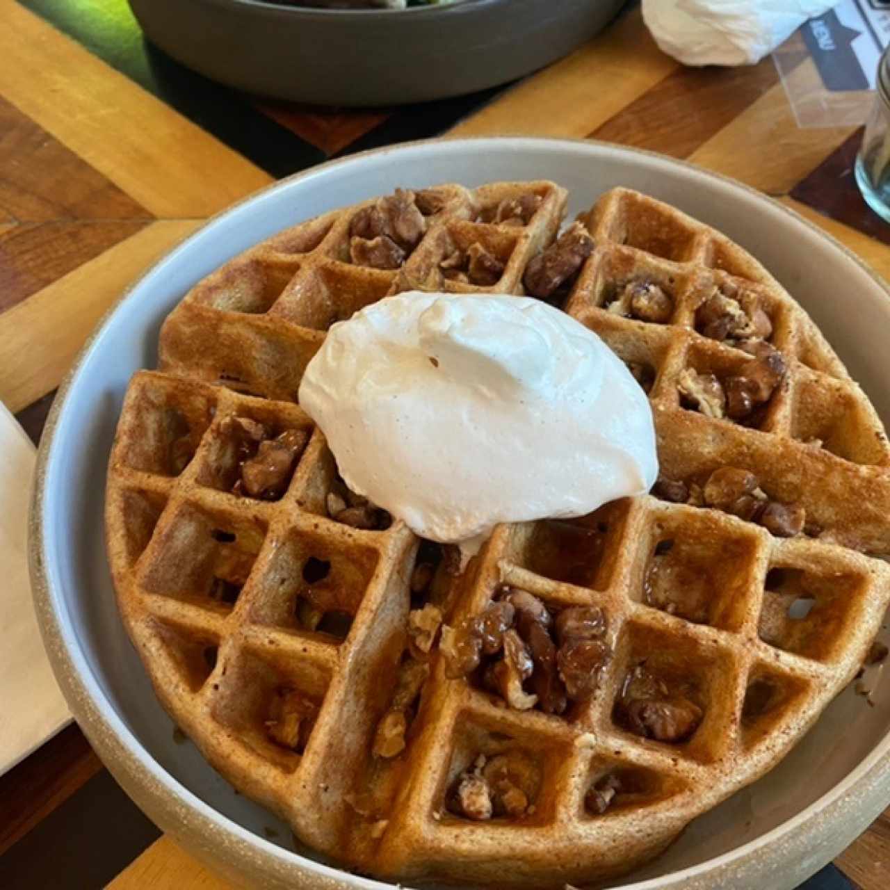 Pecan-Bourbon & Wheat Berry Waffle