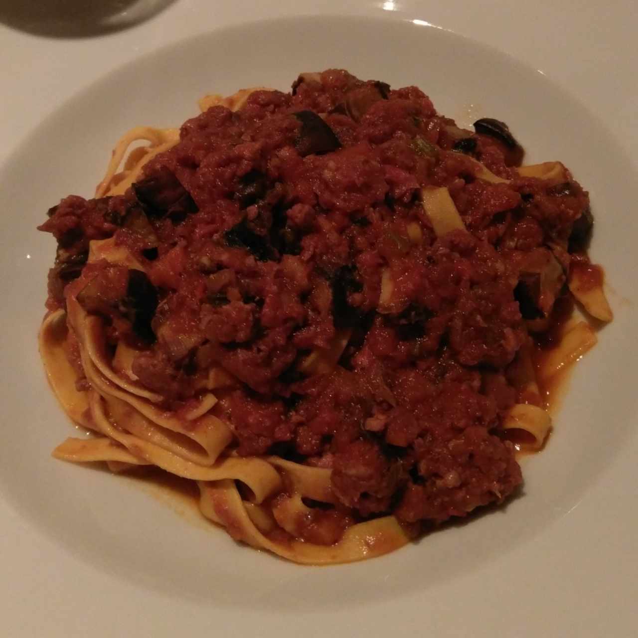 Fettuccine con ragú de cordero