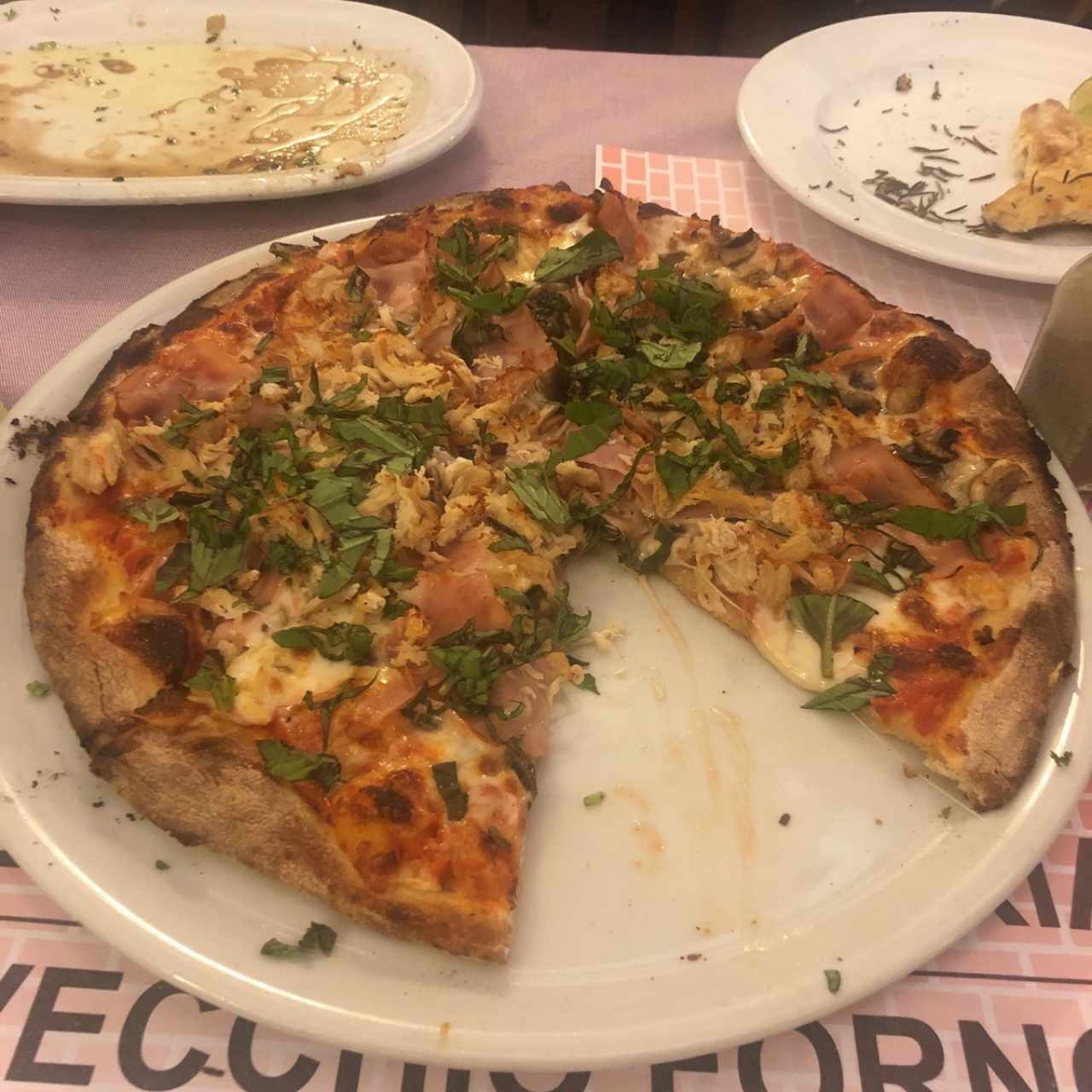 pizza de pollo y chmgpiñones