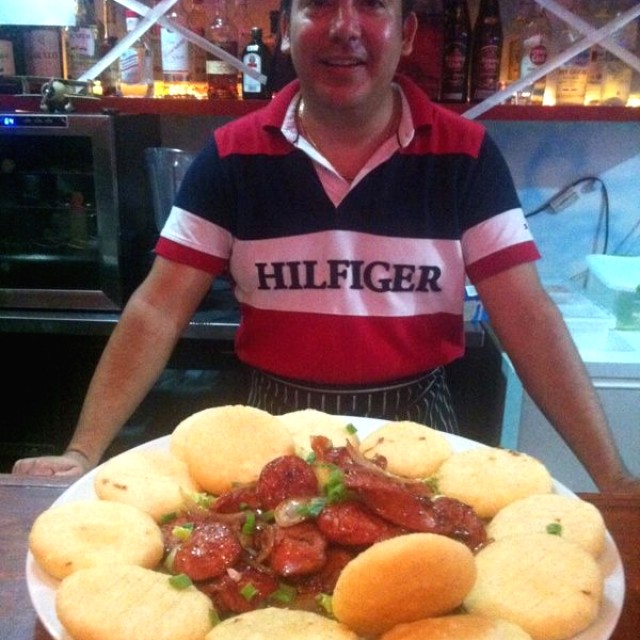 Arepas con chorizo