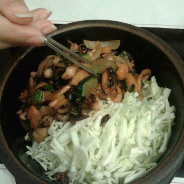 Bi bim bop de pulpo