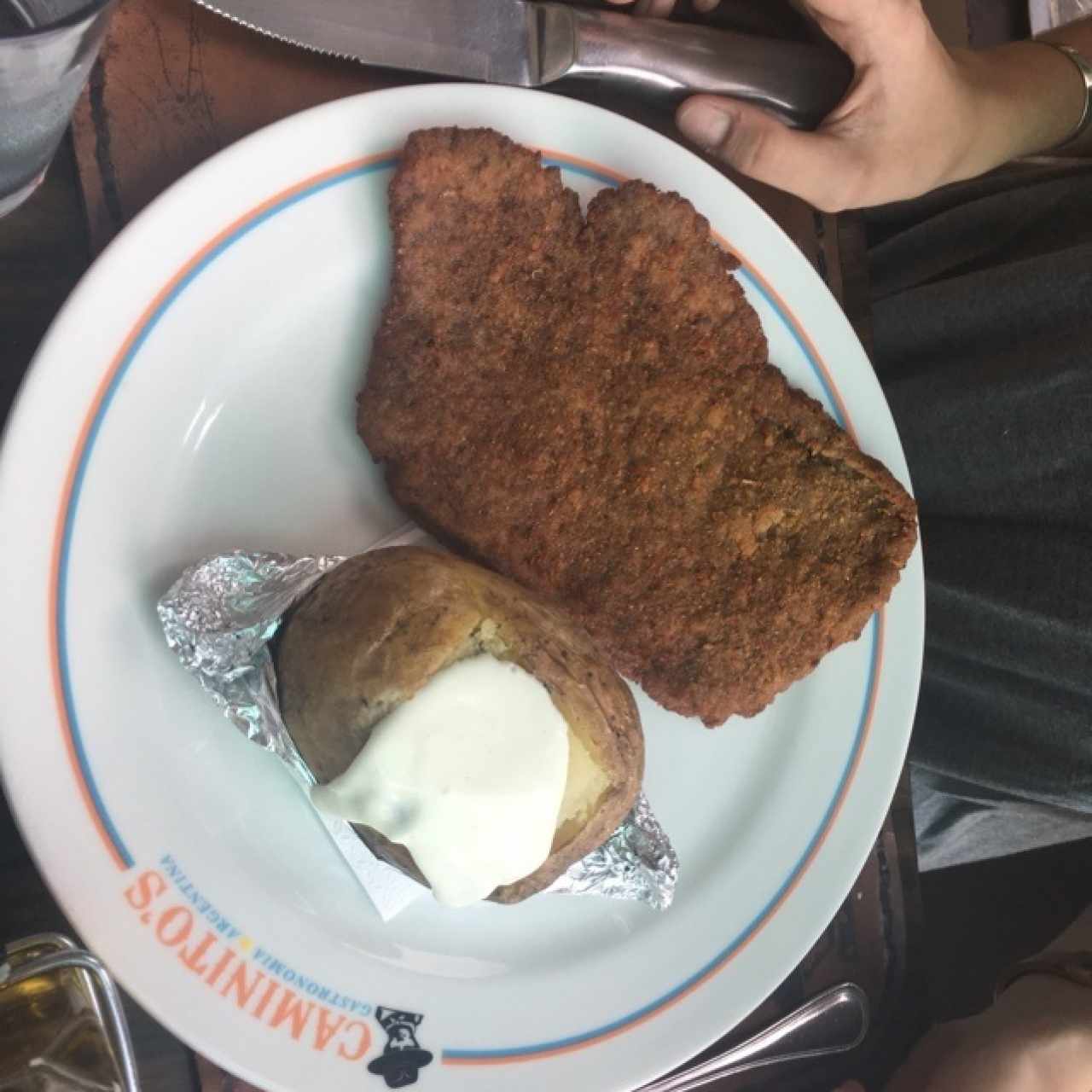 Milanesa de carne con papa