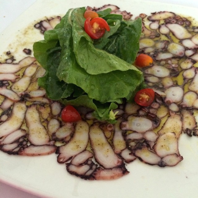 Carpaccio de pulpo, exquisito 