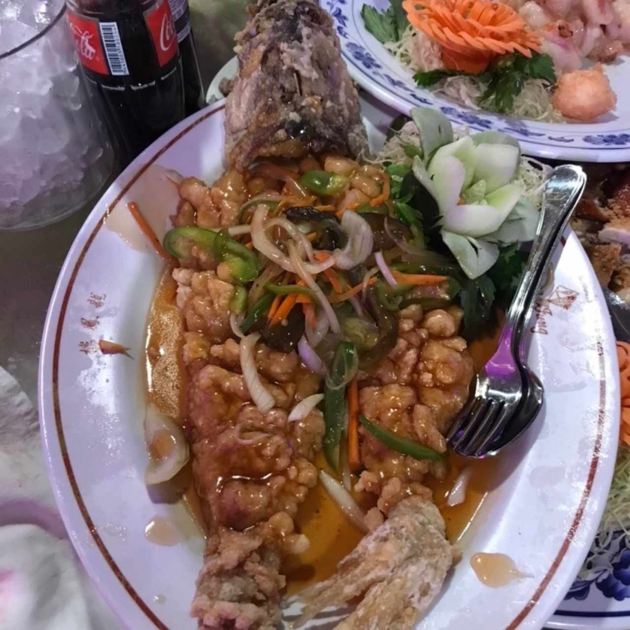 Pescado en salsa agridulce 