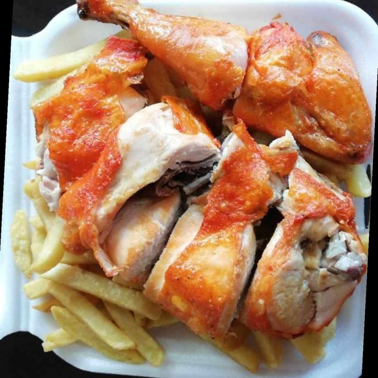 pollo asado y papas