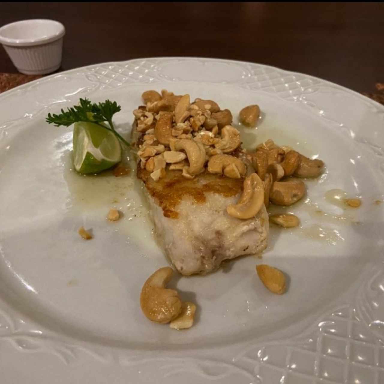 Corvina Salteada con Pepita de Marañon