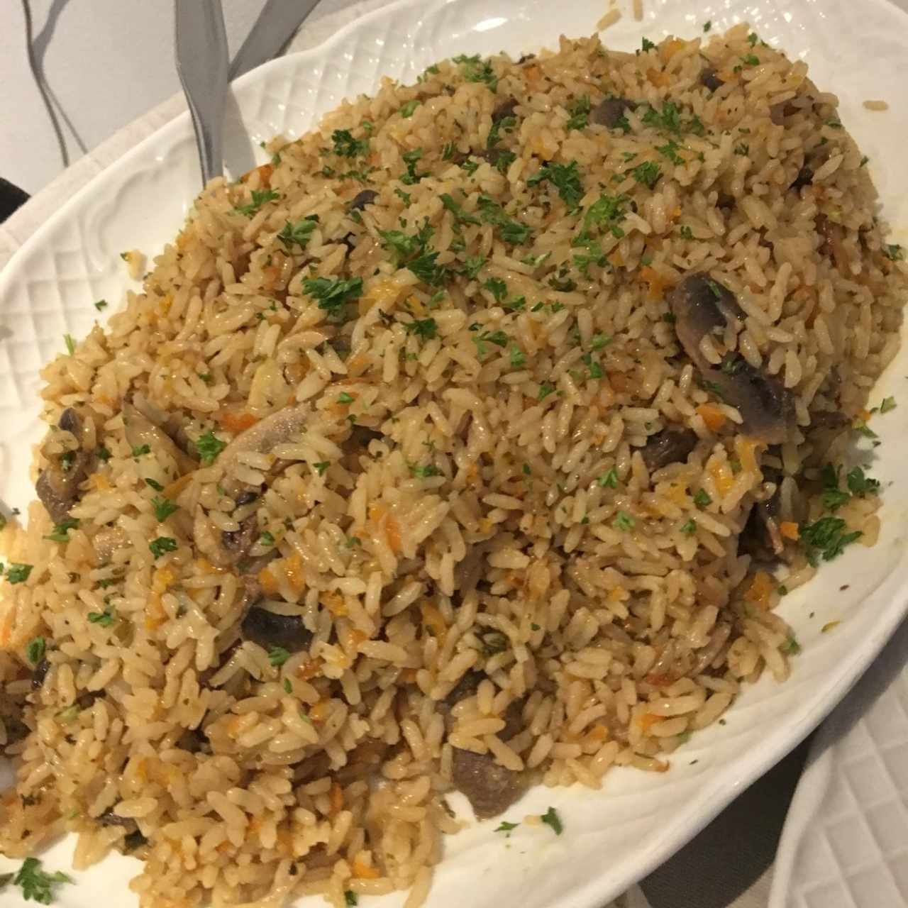 arroz con hongos para grupo